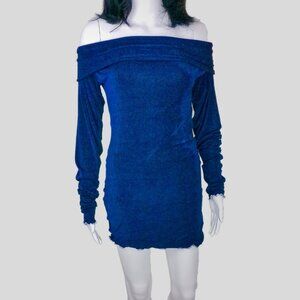 Oookies Wear Handmade off Shoulder Long Sleeve Midi Sleeky Dress